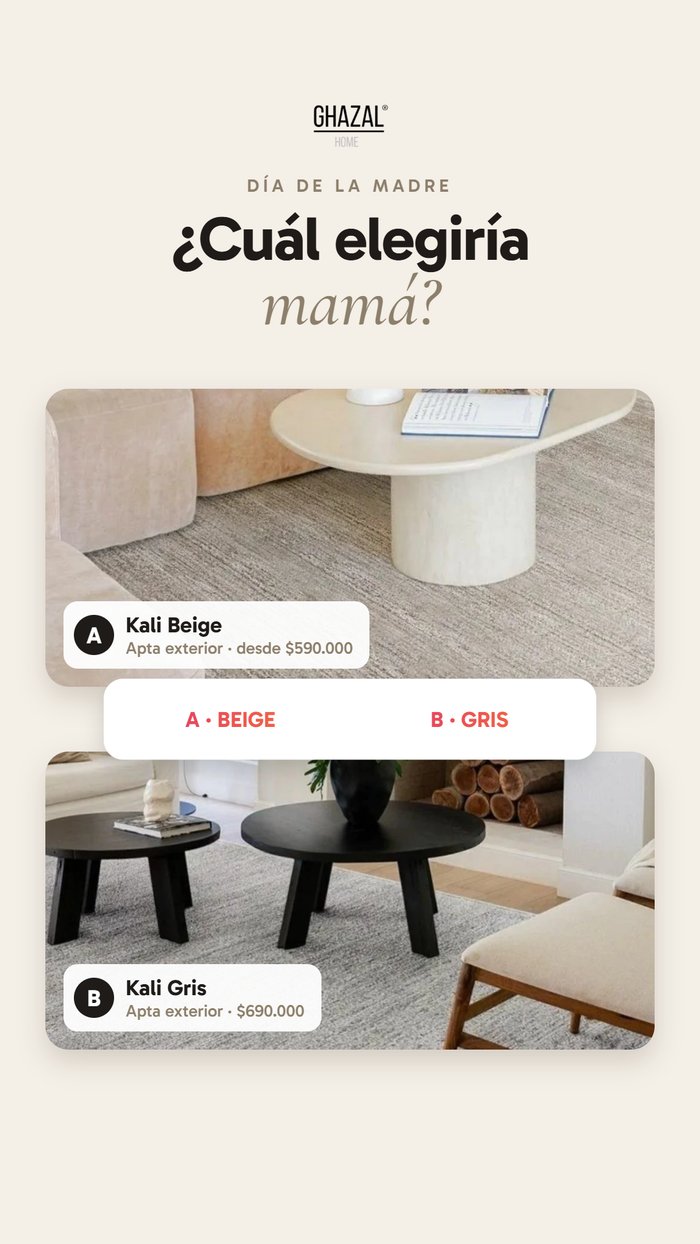 Ghazal Home, encuesta: ¿cuál va en tu living?